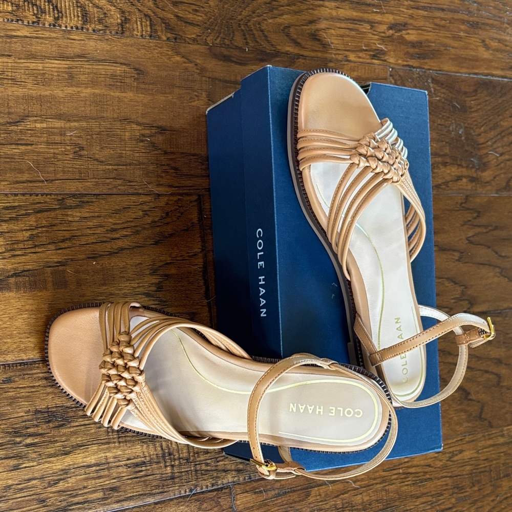 NIB Cole Haan Jitney Sandals in Pecan Leather 8.5